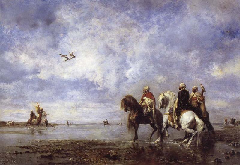 Eugene Fromentin Arab Horsemen Resting oil painting image